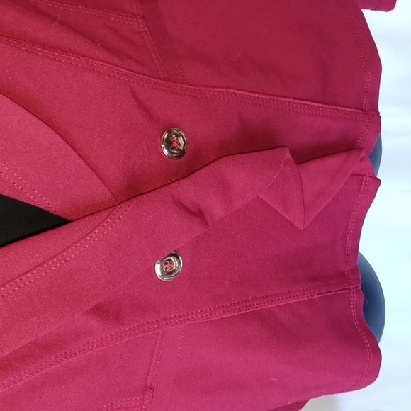 White House Black Market Blazer Jacket Womens Raspberry Gold Rayon Blend Pockets - Picture 4 of 8